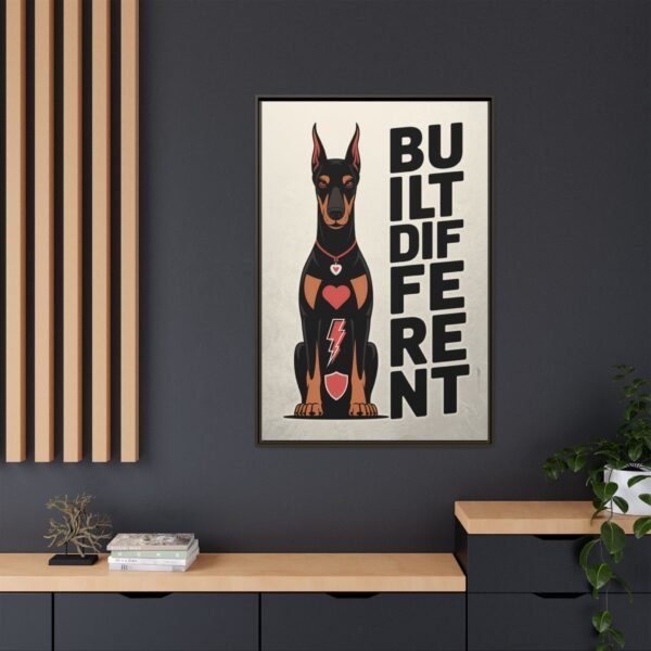 BUILT DIFFERENT Doberman Framed Canvas – Bold Wall Art for Alpha Energy Homes - Image 19