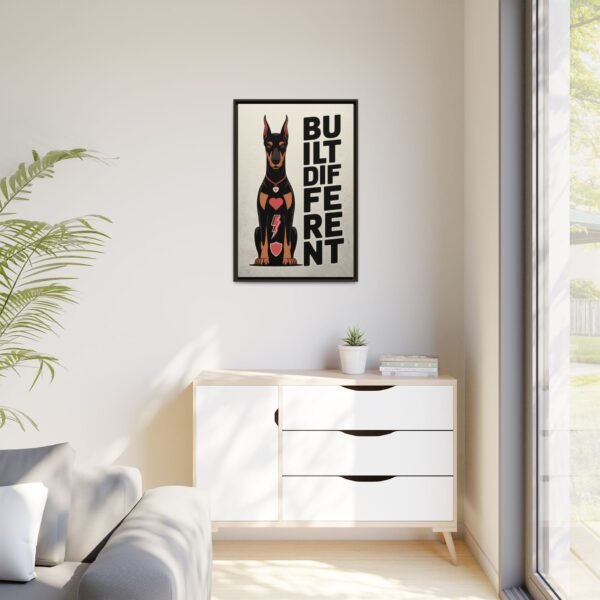 BUILT DIFFERENT Doberman Framed Canvas – Bold Wall Art for Alpha Energy Homes - Image 15