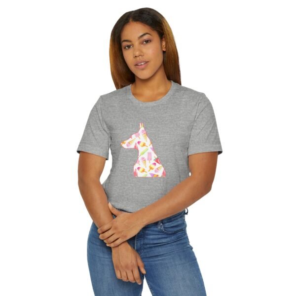 Doberman Ice Cream Silhouette Unisex T-Shirt – Lightweight Summer Tee That Supports Doberman Rescue - Image 13
