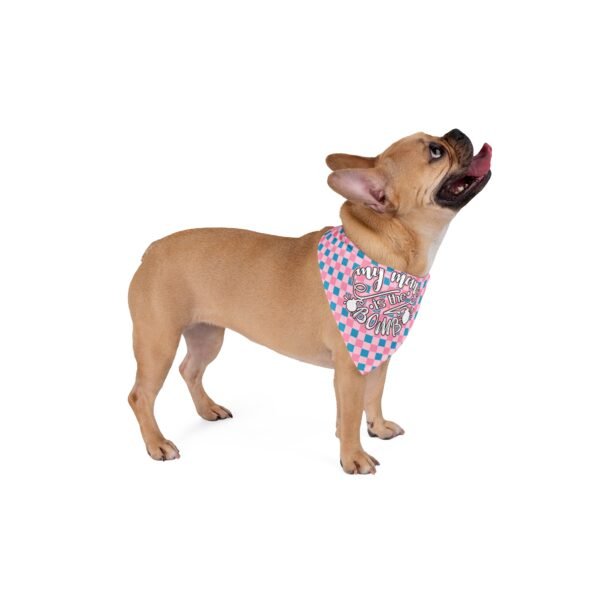 Bold Gingham Doberman Dog Bandana "My Mom Is The Bomb" Edition - Image 3