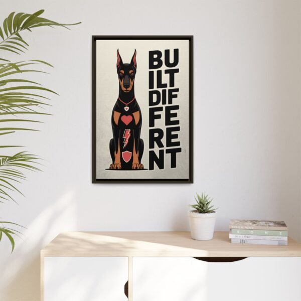 BUILT DIFFERENT Doberman Framed Canvas – Bold Wall Art for Alpha Energy Homes - Image 12