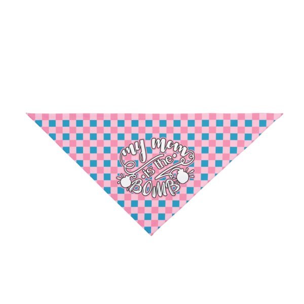 Bold Gingham Doberman Dog Bandana "My Mom Is The Bomb" Edition - Image 4