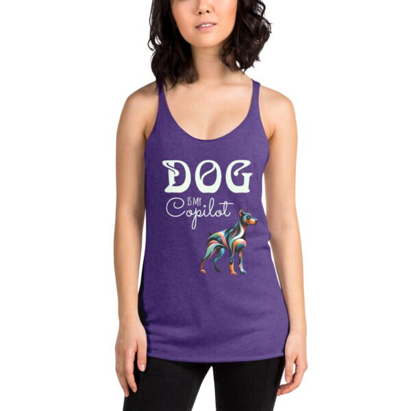 DOG Is My Copilot Racerback Tank – Doberman Loyalty, Low-Key Flex Edition - Image 8
