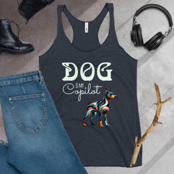 DOG Is My Copilot Racerback Tank – Doberman Loyalty, Low-Key Flex Edition - Image 15