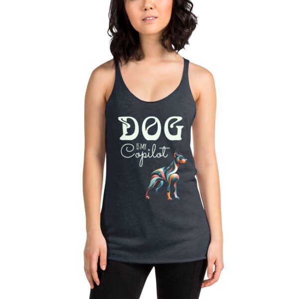 DOG Is My Copilot Racerback Tank – Doberman Loyalty, Low-Key Flex Edition - Image 10