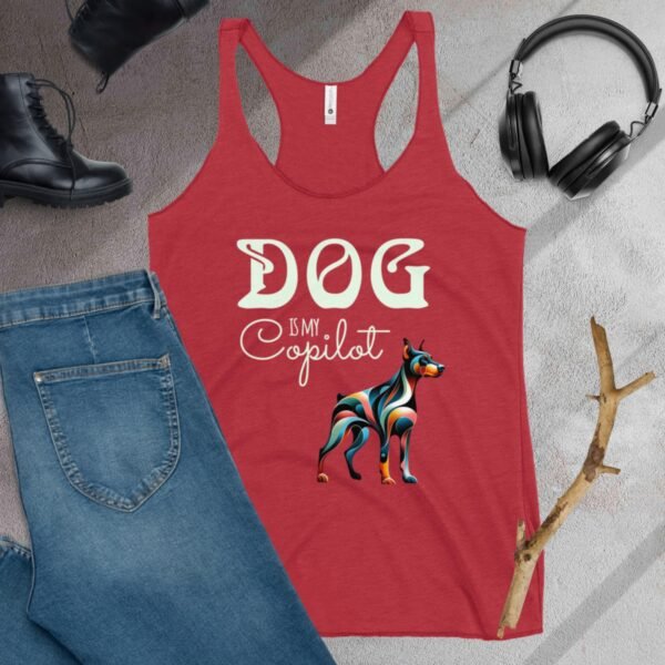 DOG Is My Copilot Racerback Tank – Doberman Loyalty, Low-Key Flex Edition - Image 14