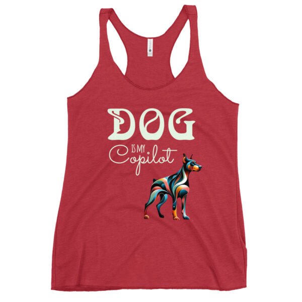 DOG Is My Copilot Racerback Tank – Doberman Loyalty, Low-Key Flex Edition - Image 5