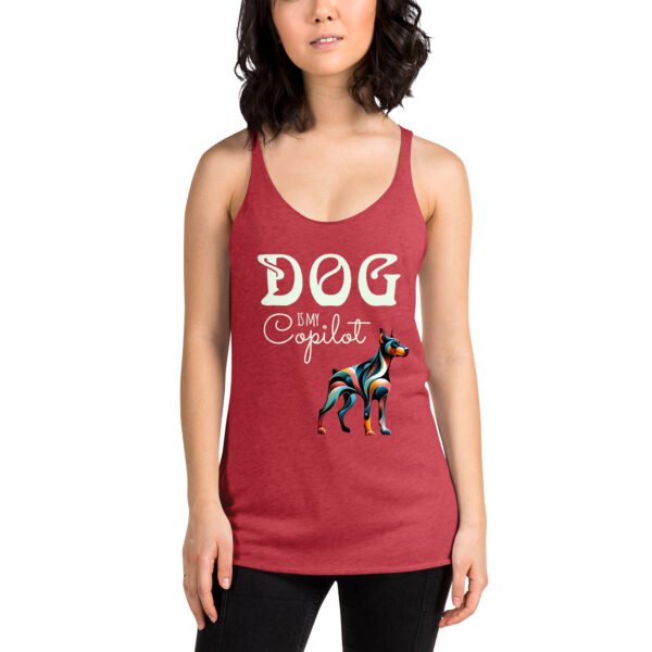DOG Is My Copilot Racerback Tank – Doberman Loyalty, Low-Key Flex Edition - Image 11