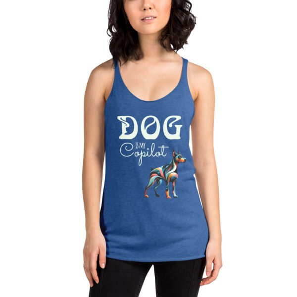 DOG Is My Copilot Racerback Tank – Doberman Loyalty, Low-Key Flex Edition - Image 12