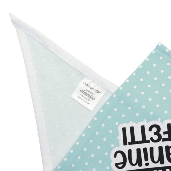Teal Polka Dot “It’s Not Dog Hair, It’s Canine Confetti” Dog Bandana - Image 2