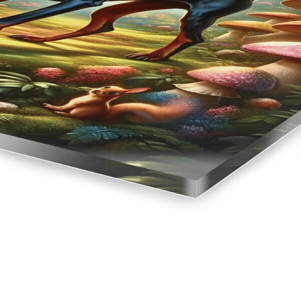 Acrylic Print “Doberman Sentry of the Shrooms” – Luxury Wall Art from the Mystical Forest Doberman Series - Image 2