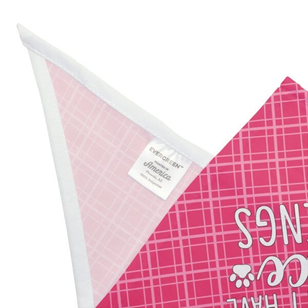 Hot Pink Plaid “I Am Why We Can’t Have Nice Things” Dog Bandana - Image 2