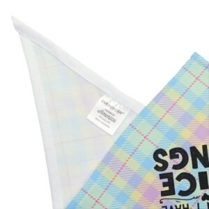 Funny Pastel Plaid Dog Bandana – “I Am Why We Can’t Have Nice Things”