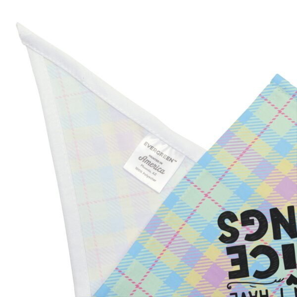 Funny Pastel Plaid Dog Bandana – “I Am Why We Can’t Have Nice Things” - Image 2