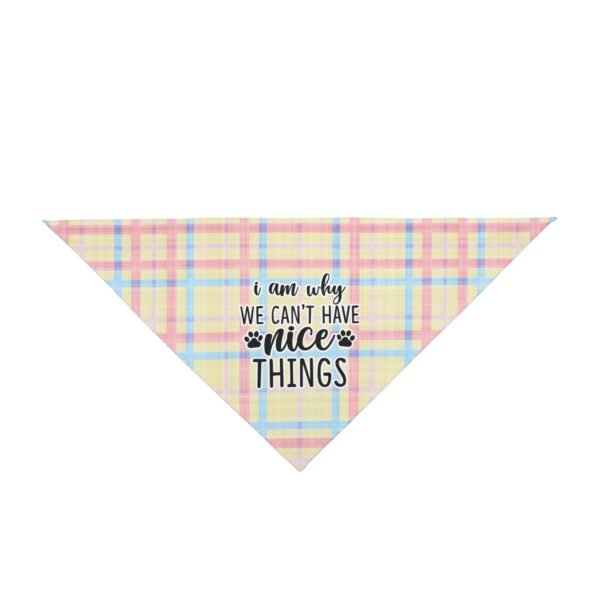 Yellow Pastel Plaid “I Am Why We Can’t Have Nice Things” Dog Bandana