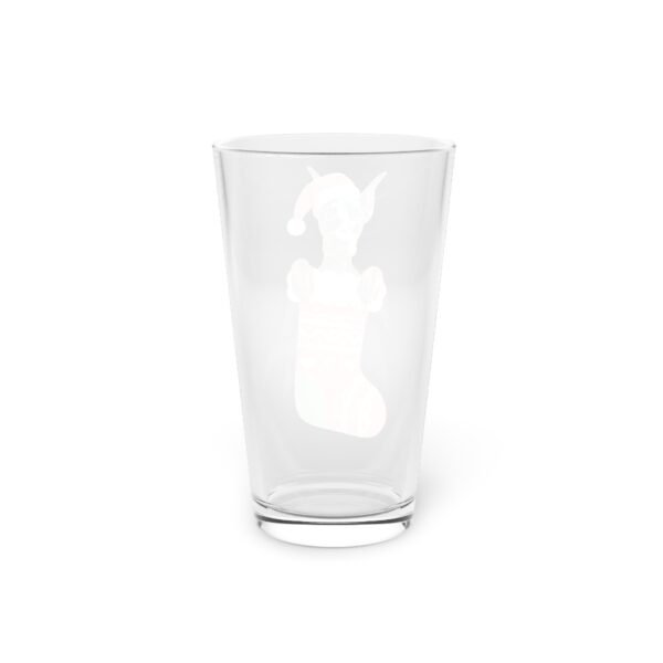 Santa’s Favorite Doberman Pint Glass – 16oz Stocking Surprise - Image 5