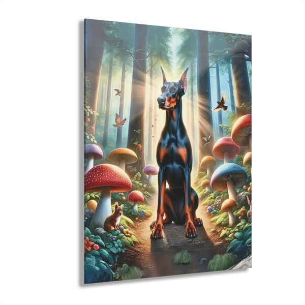 Acrylic Print “Doberman Whisperer of the Woods” – Luxury Wall Art from the Mystical Forest Doberman Series - Image 4