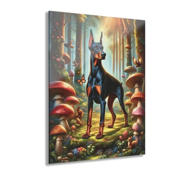 Acrylic Print “Doberman Sentry of the Shrooms” – Luxury Wall Art from the Mystical Forest Doberman Series - Image 4
