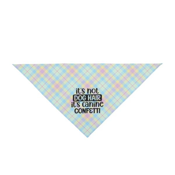 Funny Pastel Plaid Dog Bandana - ‘It’s Not Dog Hair, It’s Canine Confetti’