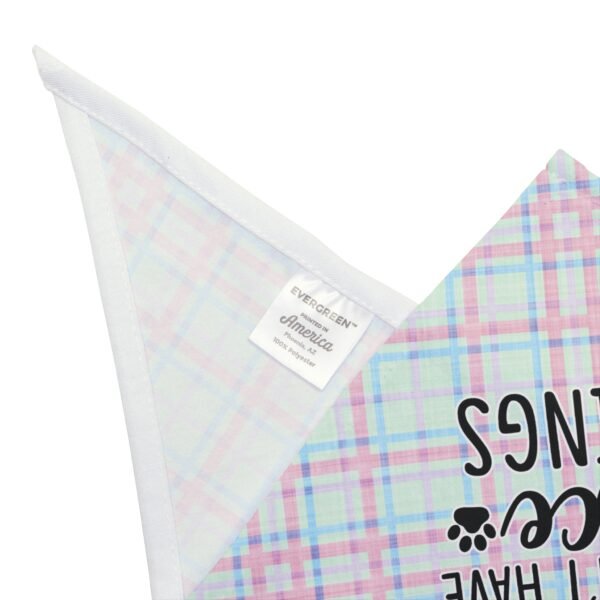 Pastel Plaid “I Am Why We Can’t Have Nice Things” Dog Bandana - Image 2