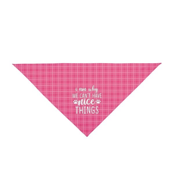Hot Pink Plaid “I Am Why We Can’t Have Nice Things” Dog Bandana