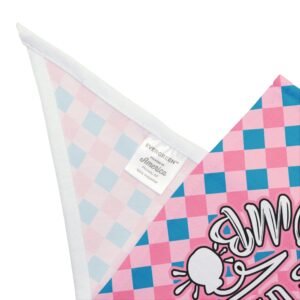 Bold Gingham Doberman Dog Bandana “My Mom Is The Bomb” Edition