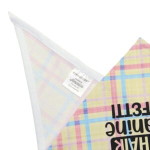 Yellow Pastel Plaid “It’s Not Dog Hair, It’s Canine Confetti” Dog Bandana