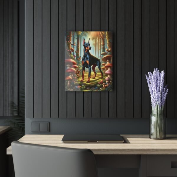 Acrylic Print “Doberman Sentry of the Shrooms” – Luxury Wall Art from the Mystical Forest Doberman Series - Image 3