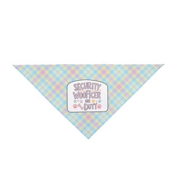 Pastel Plaid “Security Woofficer On Duty” Dog Bandana