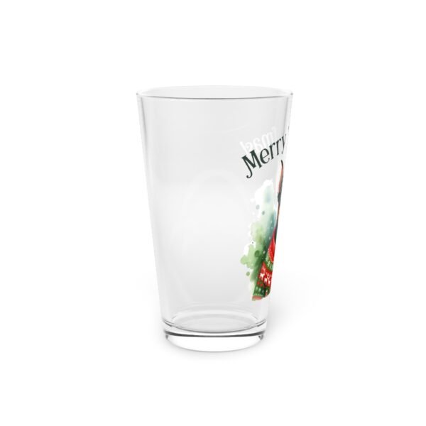 Doberman Holiday Pint Glass "Merry Woofmas" – 16oz Cheer with Ears - Image 2
