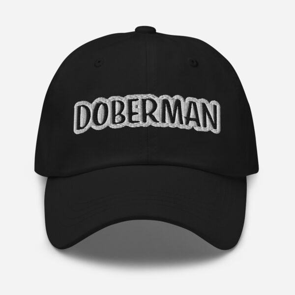 Monochrome “DOBERMAN” Embroidered Dad Hat – Low Profile Cotton Cap for Dobie Loyalists - Image 3