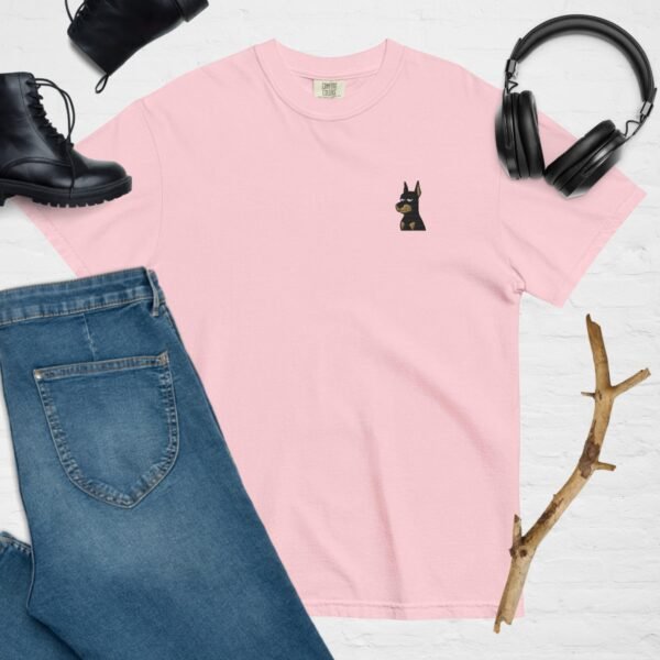 Side-Eye Doberman Embroidered Comfort Colors Tee - Image 5