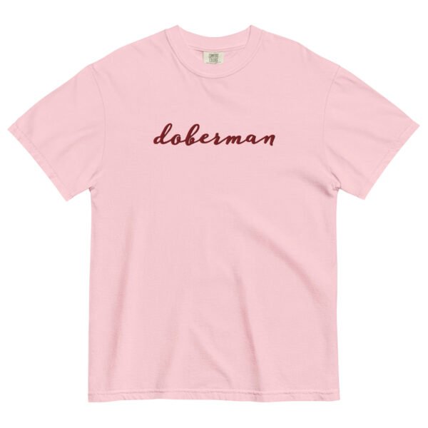 Embroidered “doberman” Comfort Colors Tee – Garment-Dyed Heavyweight Shirt for Dobie Moms