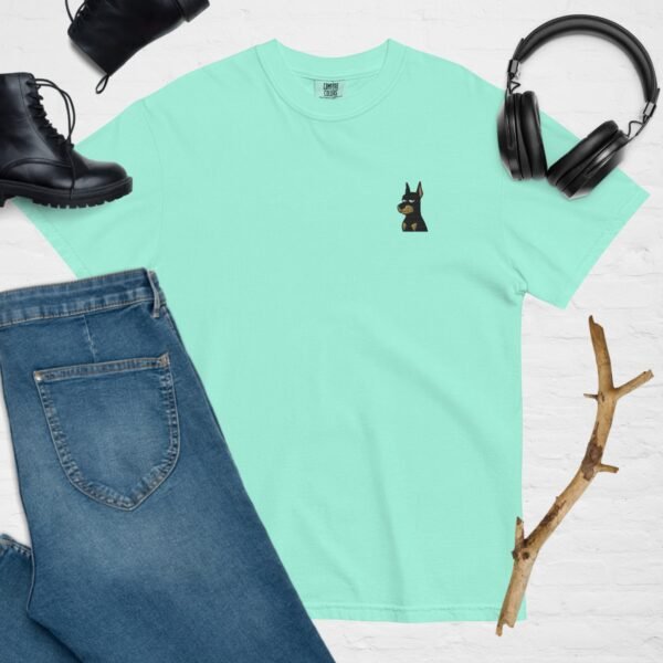 Side-Eye Doberman Embroidered Comfort Colors Tee