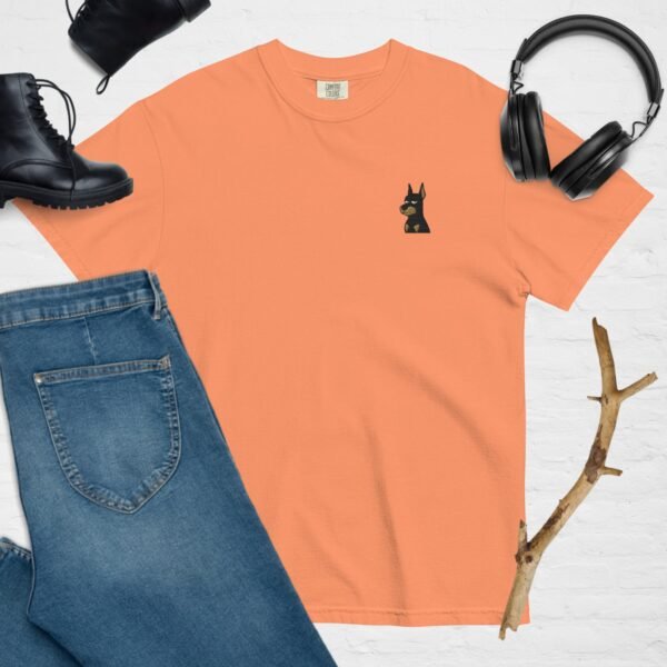 Side-Eye Doberman Embroidered Comfort Colors Tee - Image 3