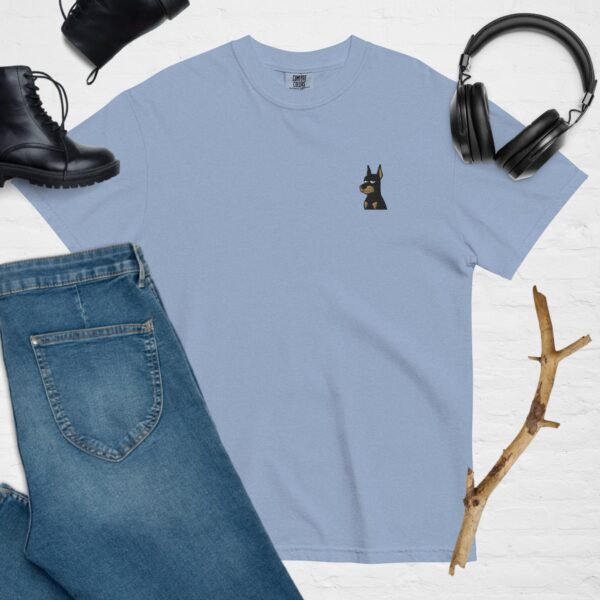 Side-Eye Doberman Embroidered Comfort Colors Tee - Image 4