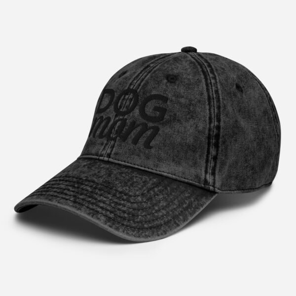 Black-on-Black "DOG mom" Embroidered Vintage Twill Cap – Distressed Cotton Hat for Doberman Moms - Image 4