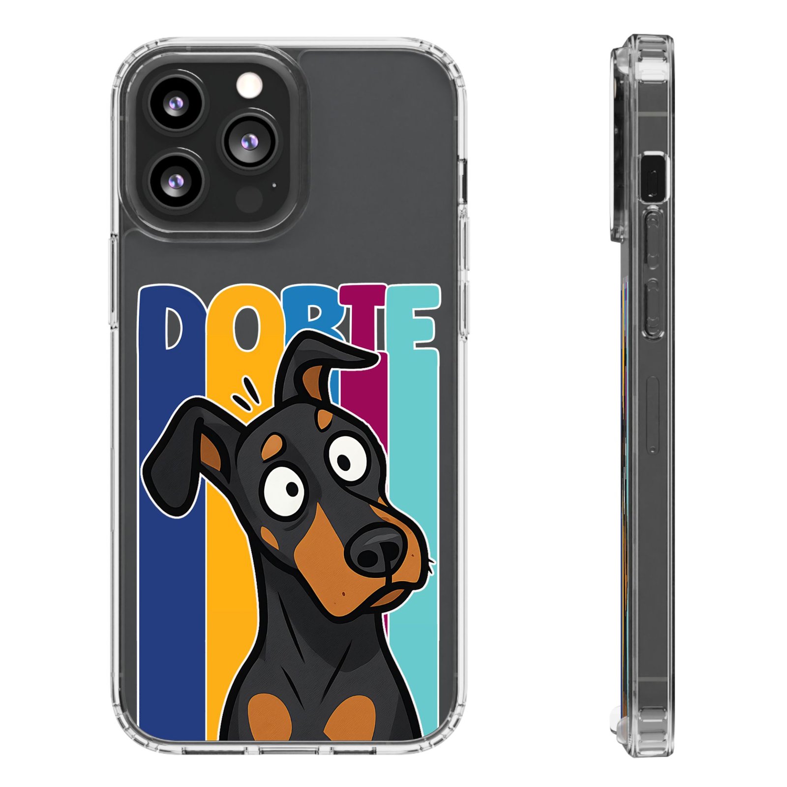 Playful Dobie Clear Phone Case - Image 14