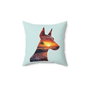Sunset Doberman Decorative Pillow
