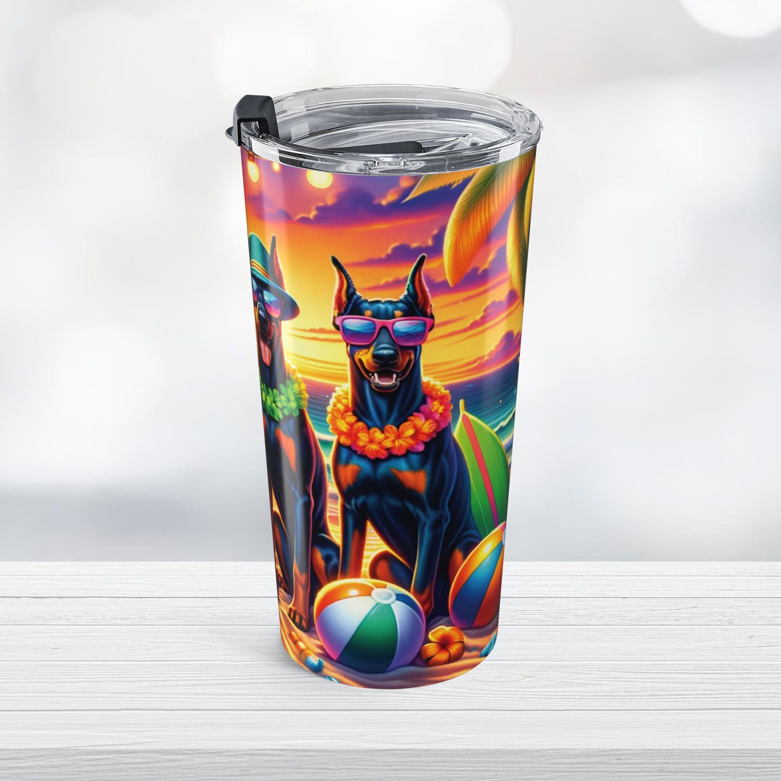 Doberman Beach Party Tumbler - Image 4