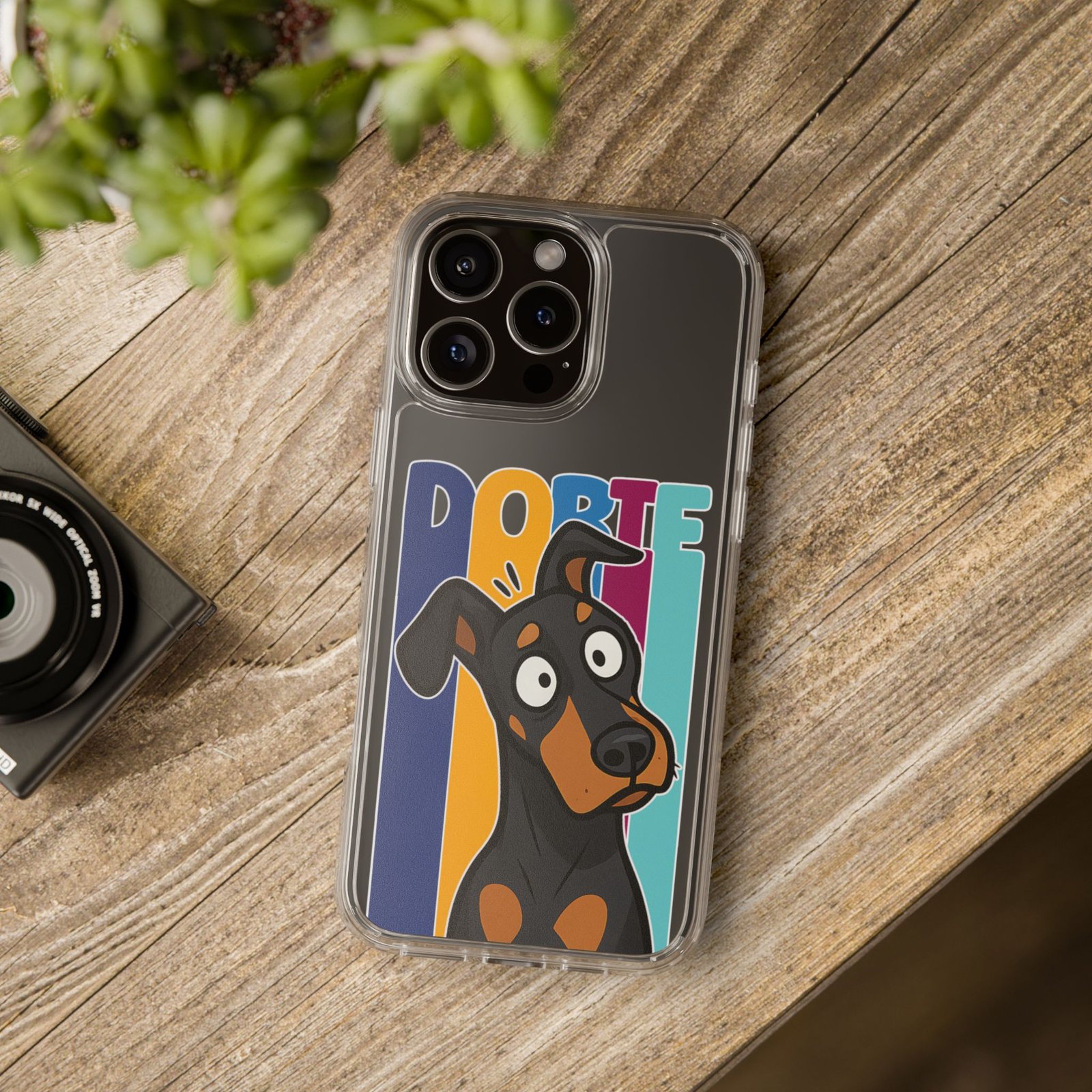 Playful Dobie Clear Phone Case
