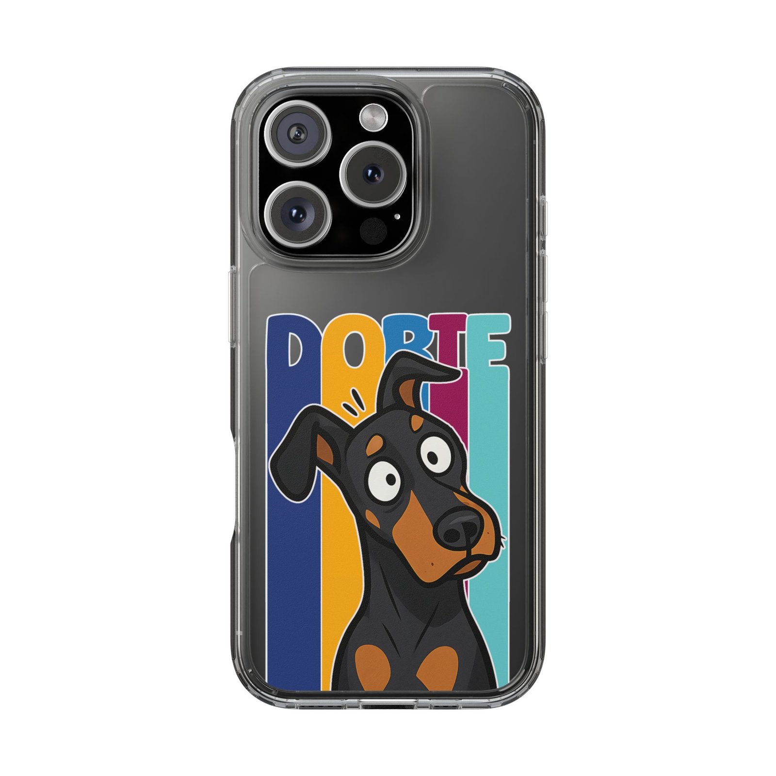 Playful Dobie Clear Phone Case - Image 16