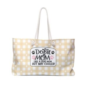 Dobie Mom Weekender Bag Yellow and White
