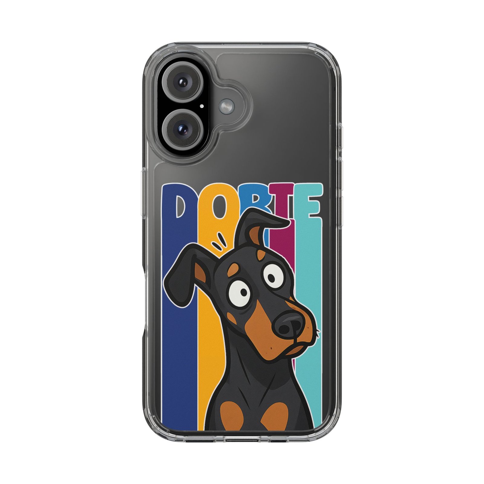 Playful Dobie Clear Phone Case - Image 15