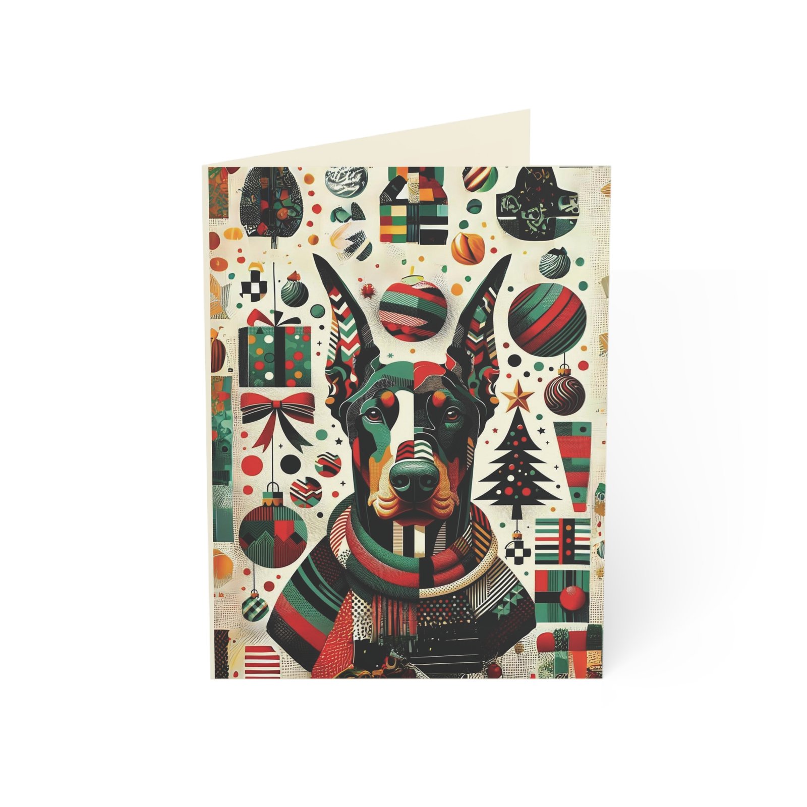 Festive Doberman Delight Christmas Card