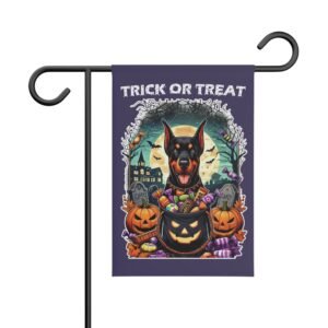 Halloween Doberman Garden Flag Banner