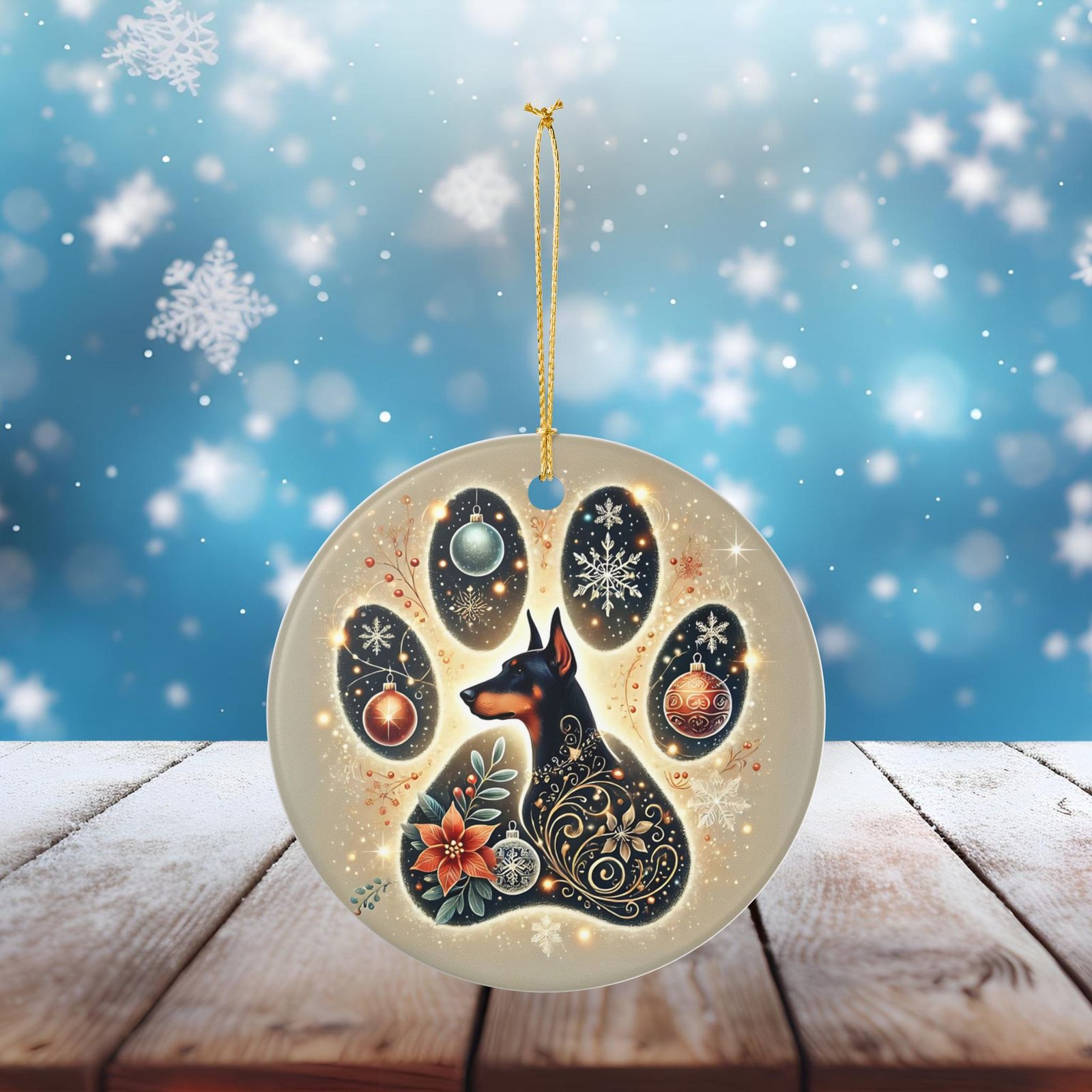 Dog Lover's Ceramic Ornament - Festive Paw Print Decoration, Gift for Pet Owners, Holiday Decor, Memorial Keepsake - Image 5