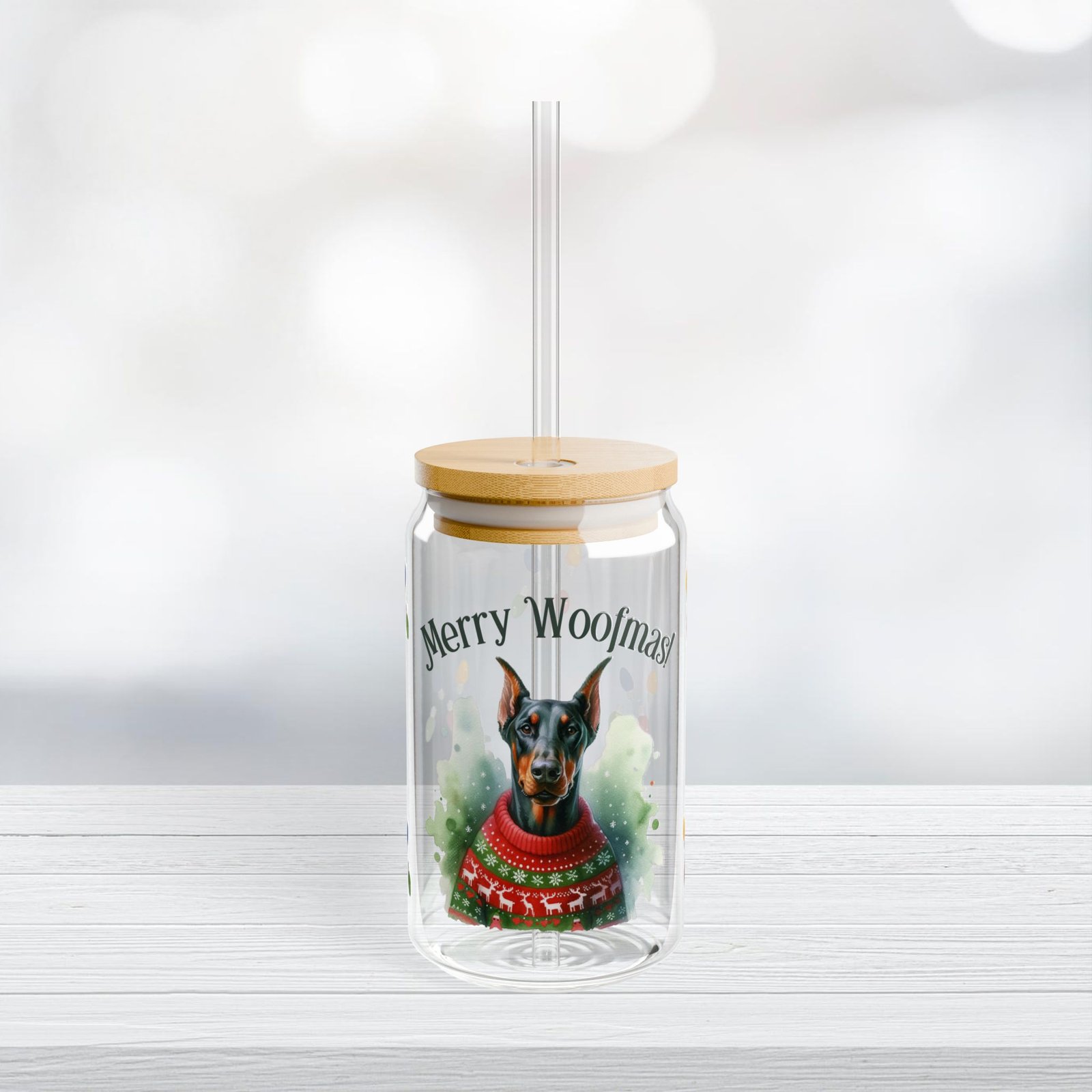 Christmas Doberman "Merry Woofmas"