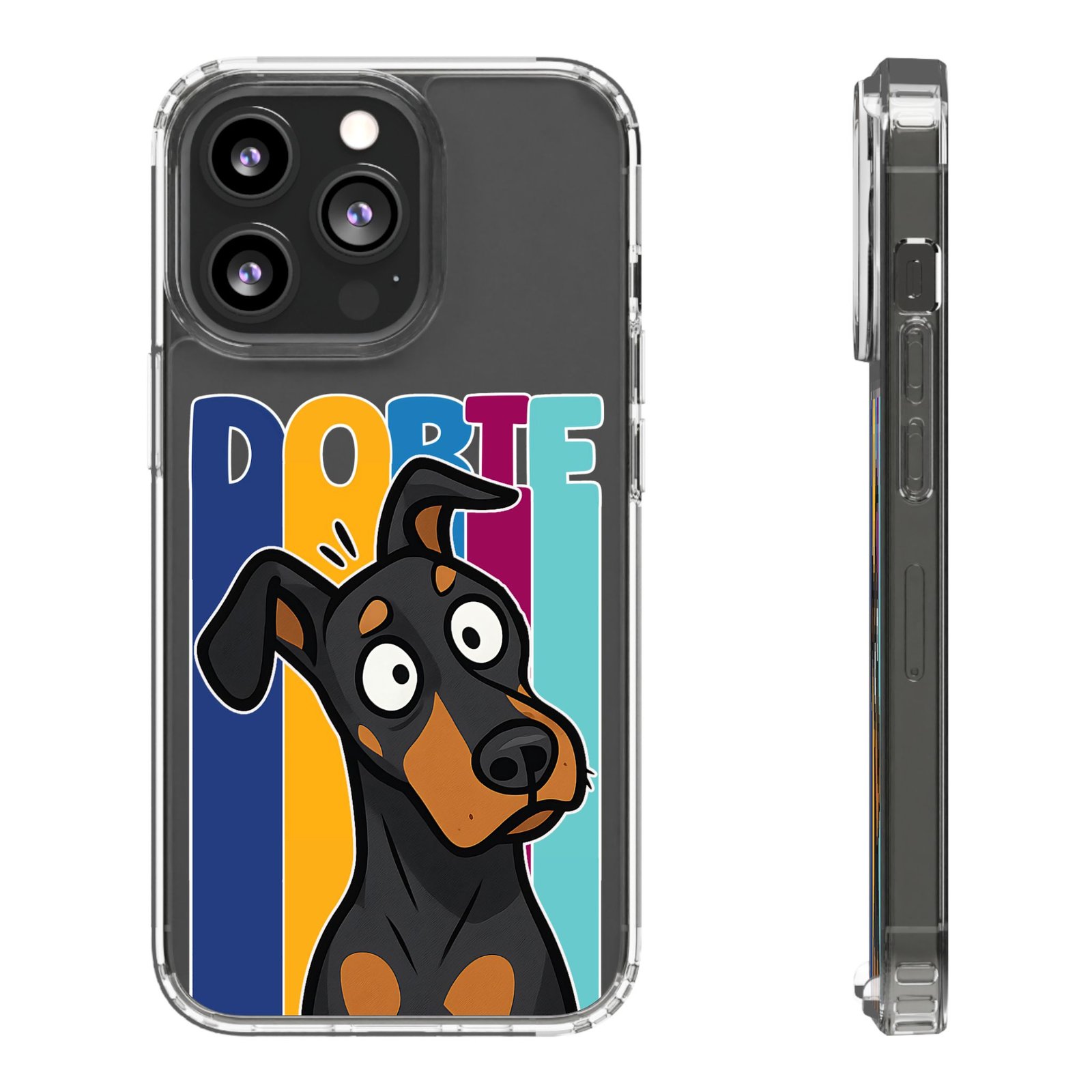 Playful Dobie Clear Phone Case - Image 13