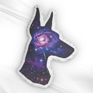 Celestial Doberman Silhouette Custom Shaped Pillow